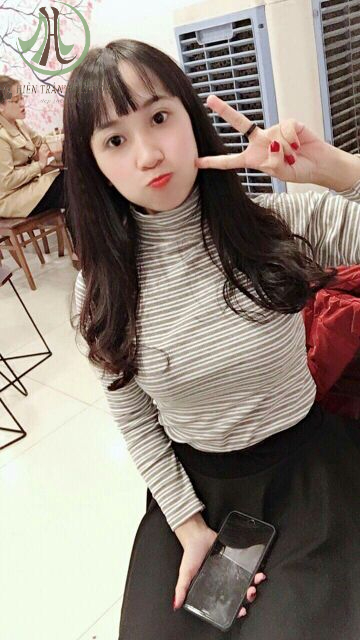 Áo thun ôm tay dài cổ lọ 3 phân chất thun len gân co giãn tốt, không sạc