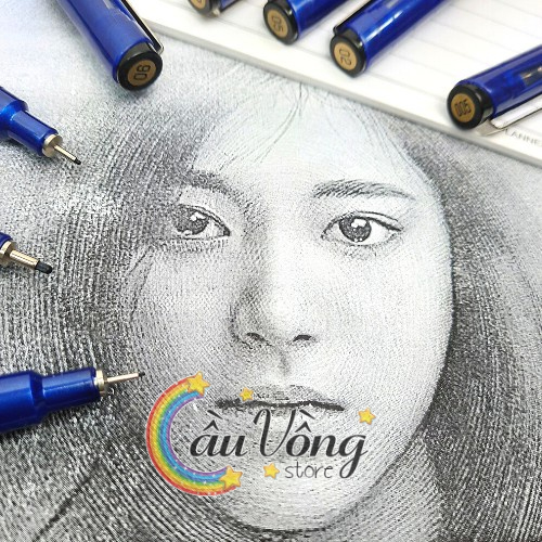 Bộ 8 Bút Line Đi Nét Chuyên Nghiệp Kháng Nước Needle Drawing Pen Superior (0.05 - 1.0)