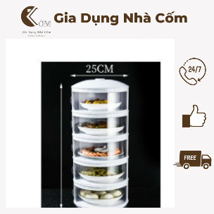 Lồng bàn đậy thức ăn giữ nhiệt chống bụi 5 tầng ( hàng có sẵn)