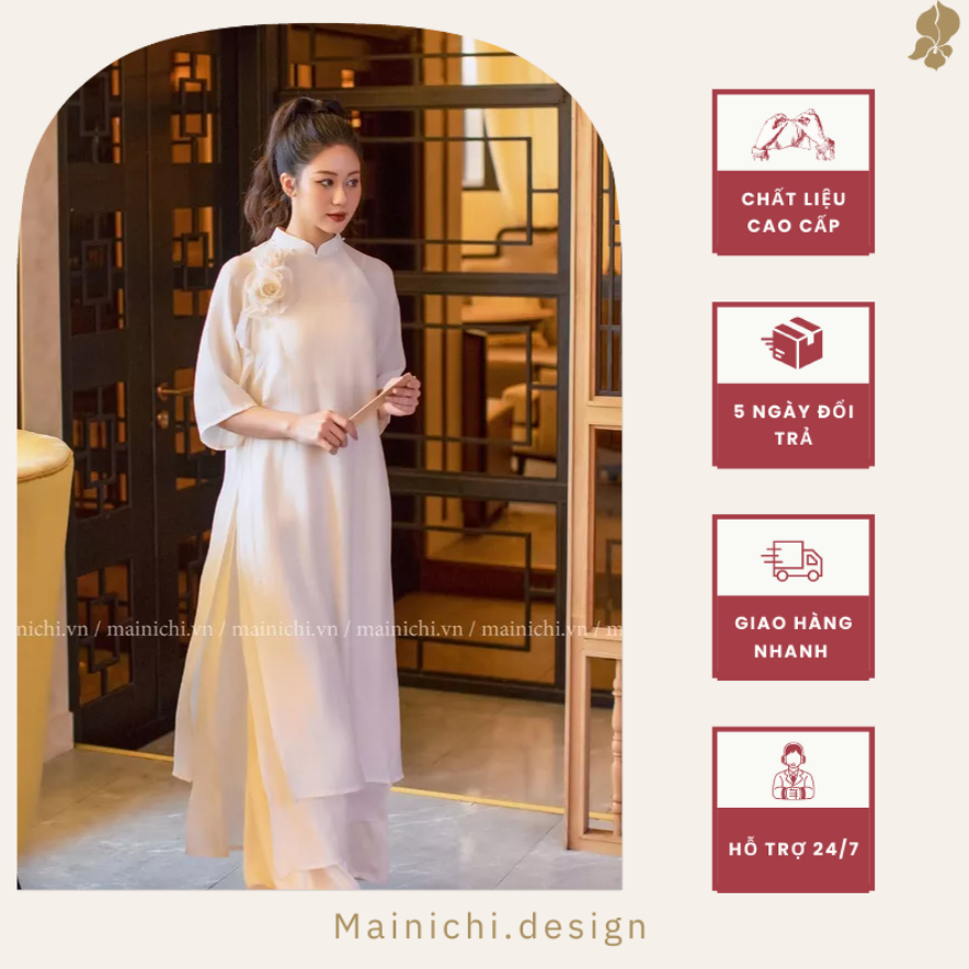 Áo Dài Cách Tân Minh Nguyệt Thiết Kế Chính Hãng, Áo Dài Dáng Xuông Cảm Hứng Việt Phục_mainichi