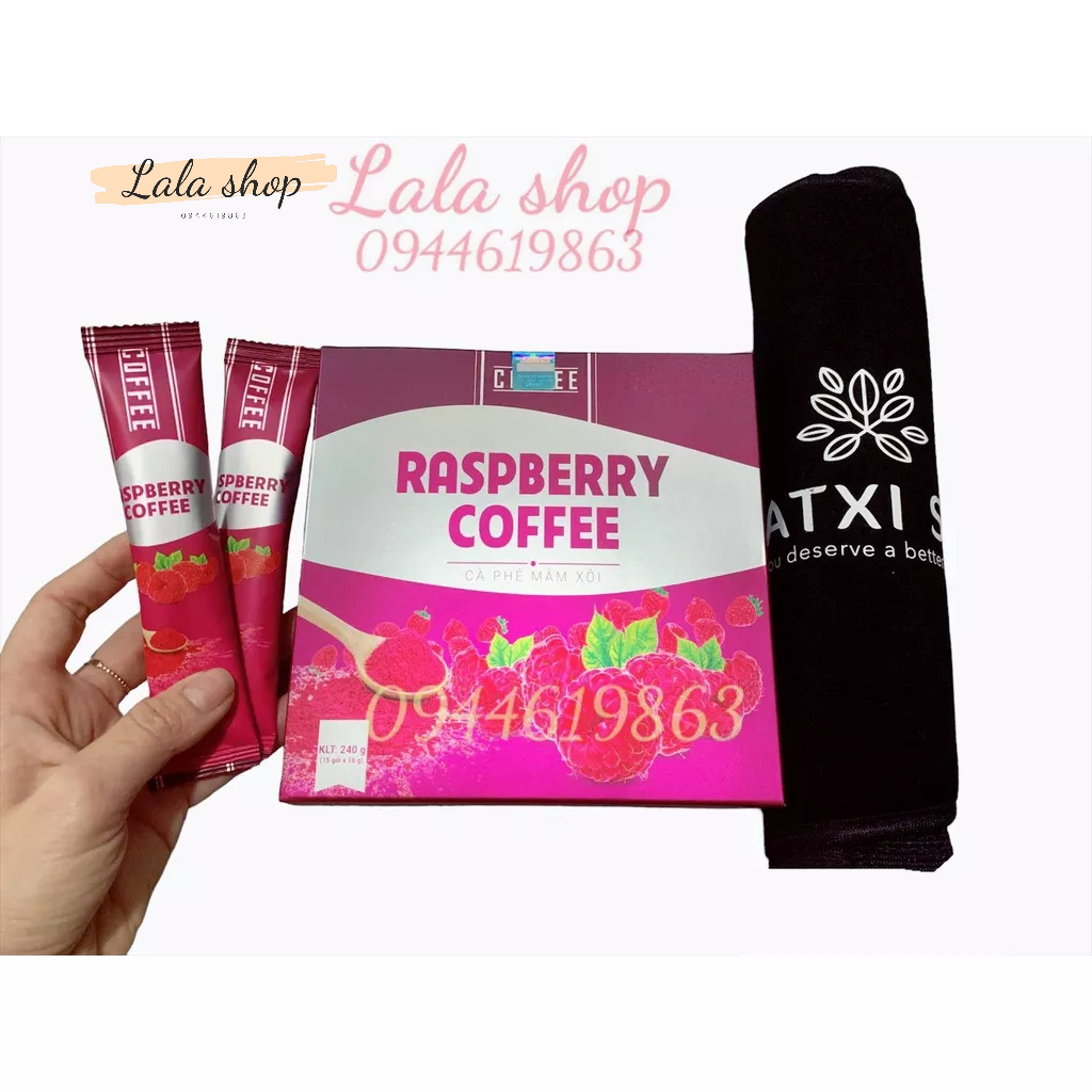 Cà Phê Mâm Xôi Giảm Cân Raspberry Coffee Chính Hãng - Hộp 15 gói