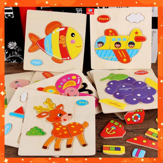 Combo 10 tranh ghép hình 3D nổi bằng gỗ nhiều chủ đề cho bé
