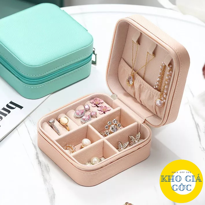 Hộp đựng trang sức bằng vải nhung sang trọng tiện dụng