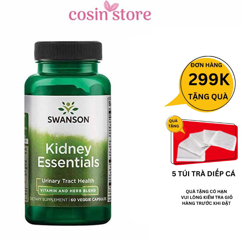 Viên Uống Bổ Thận Swanson Kidney Essential 60 viên - Hỗ Trợ Chức Năng Thận