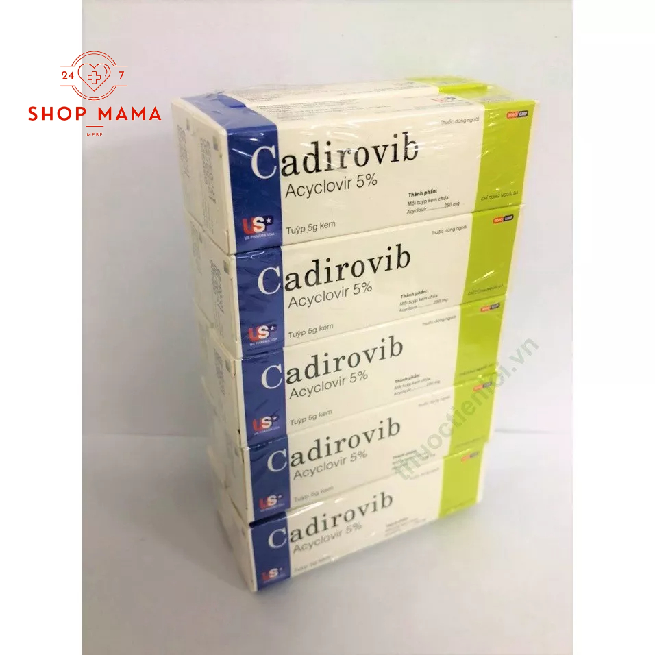 Kem bôi da CADIROVIB Acyclovir 5% tuýp 5g
