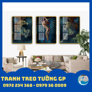 Tranh treo tường 3D hiện đại-23/ Gỗ Hàn Quốc phủ melalin - chịu nước chống muối mọt/Khổ ngang 50x75x 3 tấm