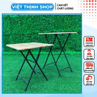 Bàn cà phê gấp gọn gỗ cao su vuông