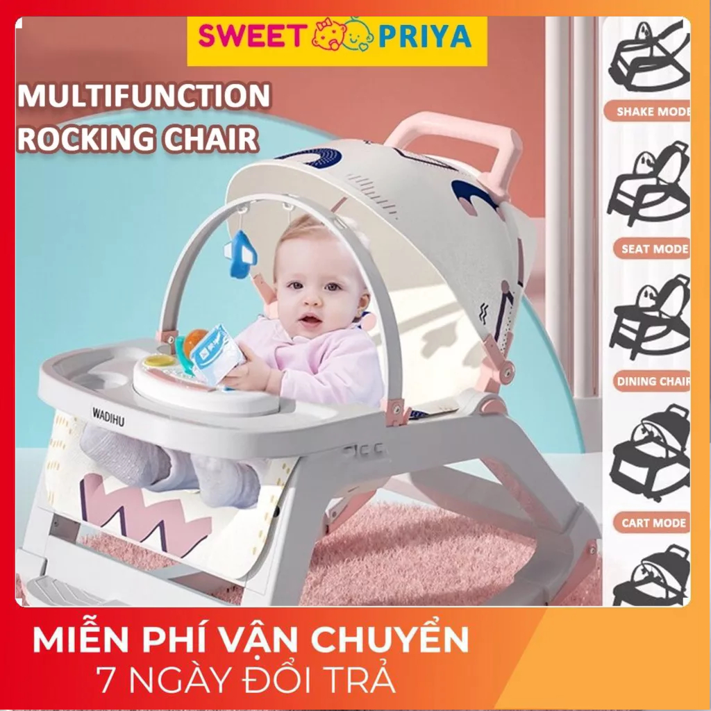 NÔI BẬP BÊNH,GHẾ ĂN DẶM KIÊM NÔI, BẬP BÊNH 5 IN 1 cho bé cao cấp