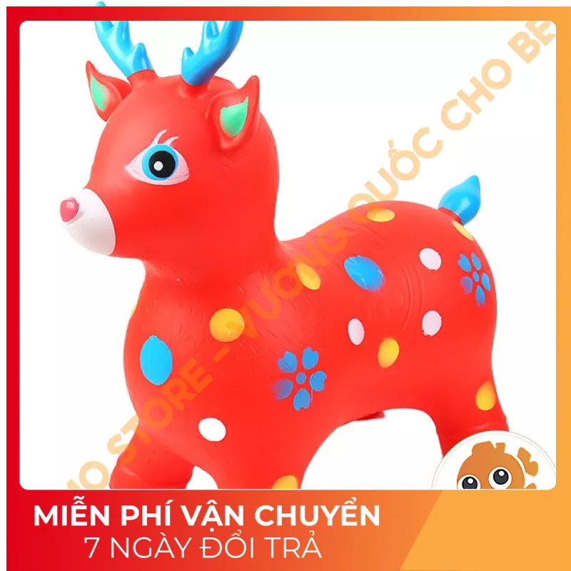 Thú nhún c,Oo su bơm hơi - đồ chơi cho bé có nhạc hình hươu ,O