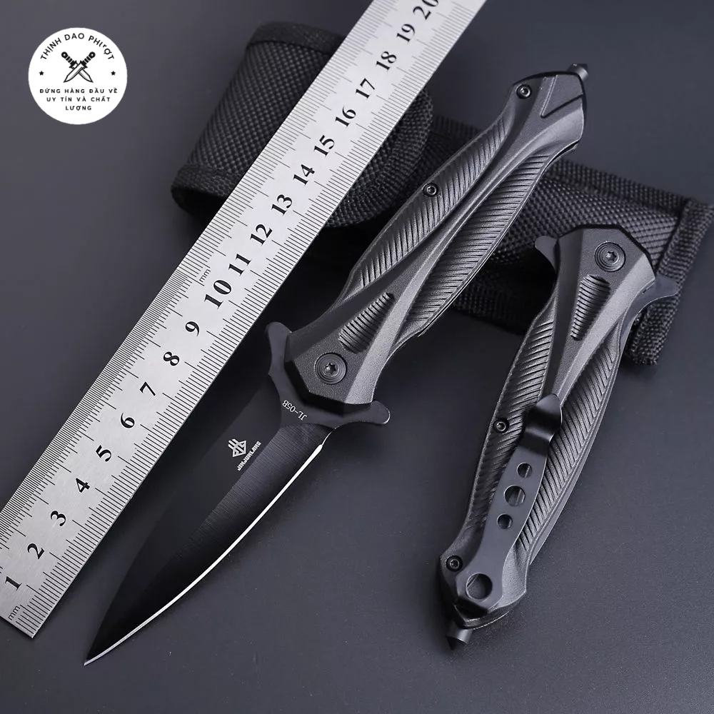 Dao Phượt - Dao Gấp Cao Cấp BROWNING - DS15 Màu Đen Khắc Vây Cá Có Phá Kính