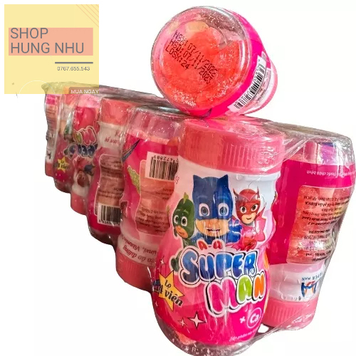 Combo sỉ 14 lọ kẹo dẻo trái cây Superman Canxi chính hãng bổ sung Calcium và Vitamin D3 cho bé