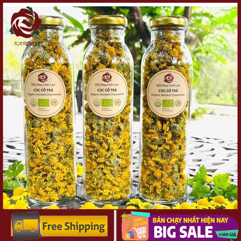 Combo 3 Chai Cúc Cổ Trà Hữu Cơ Karose 20gr, Giảm Stress, Mệt Mỏi, Mất Ngủ