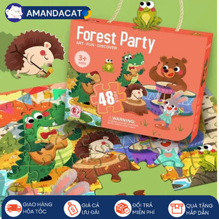 Bộ tranh xếp hình 48 mảnh, Piece puzzle set, Bộ xếp hình giáo dục sờm cho trẻ, Early Education Puzzle Set