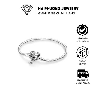 Vòng tay Pandora charm khóa bướm lắc tay cao cấp S925 - Vòng mềm Full Box