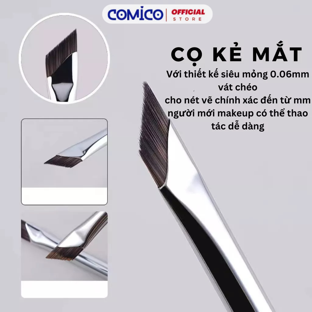 Cọ Kẻ Mắt Vẽ Eyeliner Kẻ Lông Mày Đầu Xiên Siêu Mảnh Nhỏ Gọn Chuyên Dụng Comico