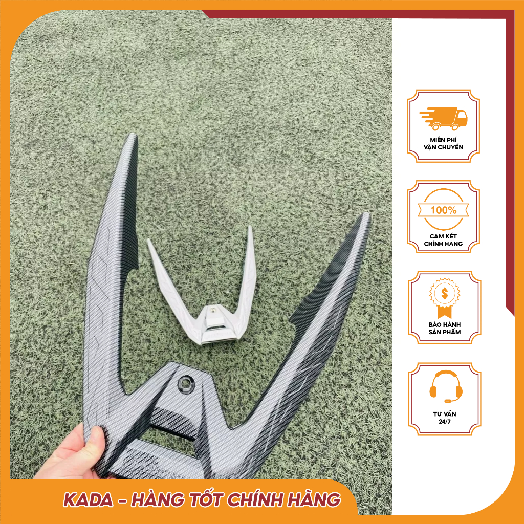 Ốp Tay Dắt Vario (Ốp cảng sau/ Ốp cản sau) Cacbon và Xi Xe Honda VARIO 2023 – Chính hãng Ar