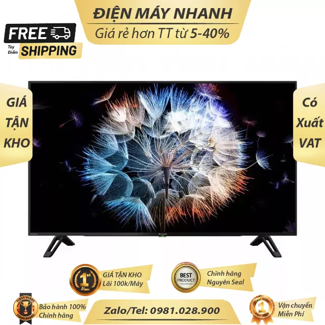 Smart Tivi Sharp 65 Inch 4T-C65CK1X 4K Ultra HD /Chính hãng BH:24 tháng tại nhà toàn quốc/ Mới 100%