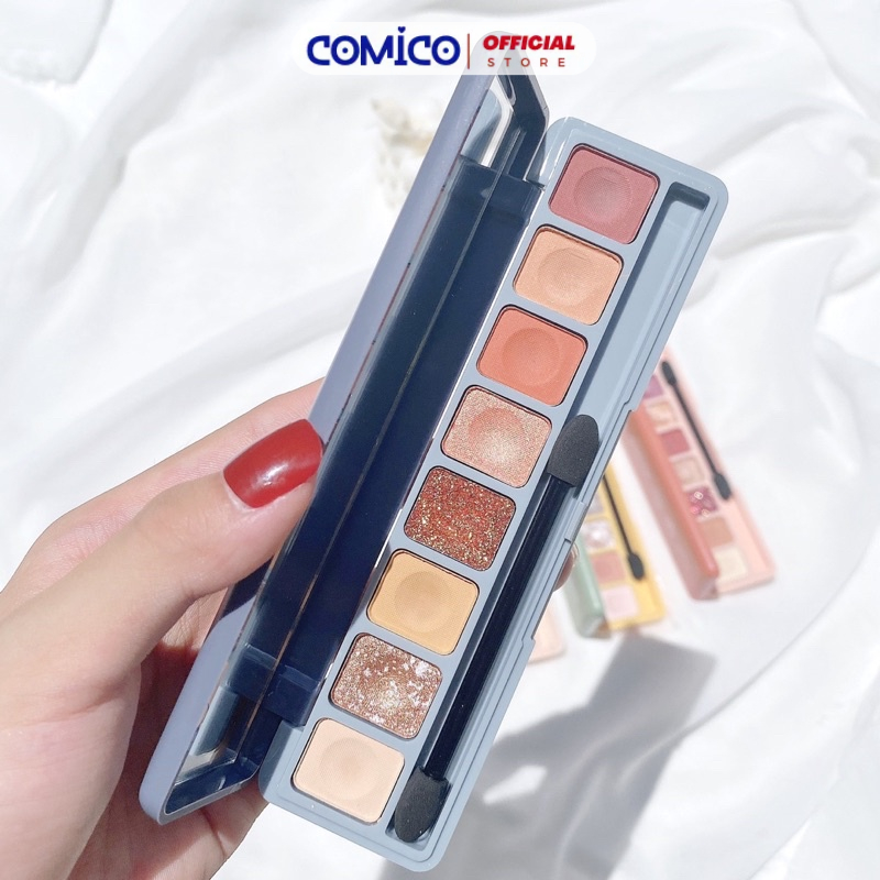 Phấn Mắt 8 Ô Lameila Nội Địa Trung Tông Cam Hồng Nâu Bền Màu Lâu Trôi Tập Make Up Comico