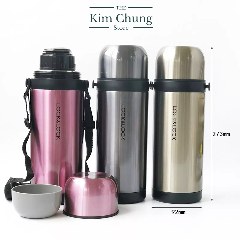 Bình Giữ Nhiệt Lock&Lock Eassy - Take LHC1439 1000ml Màu Bạc Ánh Vàng