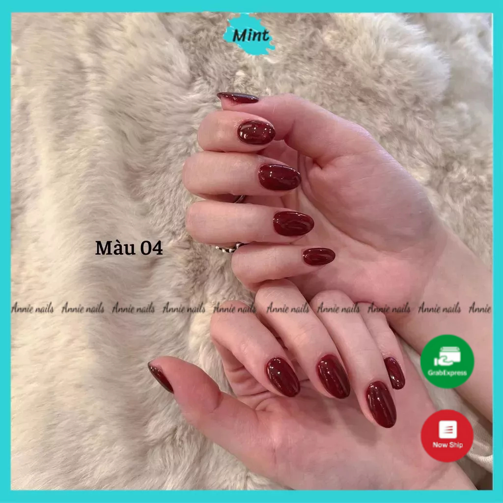 Nail Box Sơn Gel Trơn Siêu Bền Tone Đỏ Tự Chọn NB01 Nailbox Móng Úp Sẵn Thiết Kế Theo Yêu Cầu- annie nails