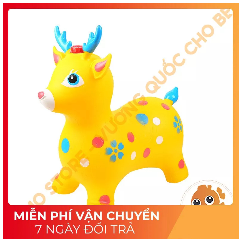 Thú nhún c,Oo su bơm hơi - đồ chơi cho bé có nhạc hình hươu ,O