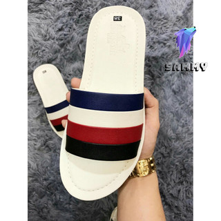 DÉP NAM NỮ QUAI NGANG THÁI LAN TRẮNG QUAI 4 MÀU DA MỀM FORM ÔM CHÂN KHÔNG (36 ĐẾN 44) FULL BOX