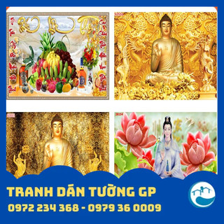 Tranh dán tường - decal dán tường Phòng thờ 3D PT02