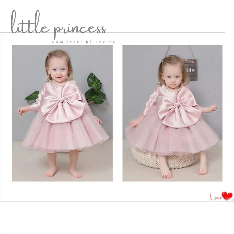 Đầm công chúa THIẾT KẾ 🍉TIỆM CÔNG CHÚA NHỎ🍉VÁY yếm trắng cao cấp cho bé  🍉🍉