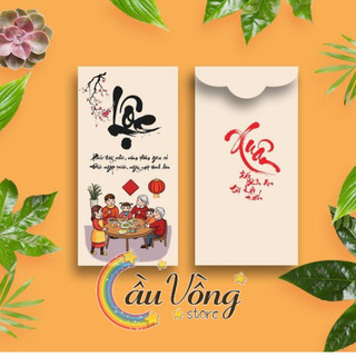 Bao Lì Xì Gia Đình Đoàn Viên - Chữ Lộc (Bộ 10 Cái)