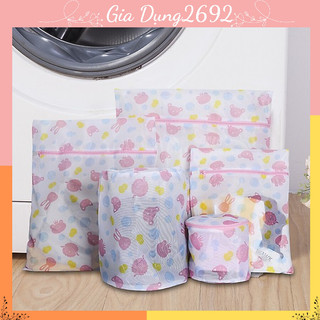 Bộ 5 túi lưới giặt quần áo, đồ lót đủ kích thước