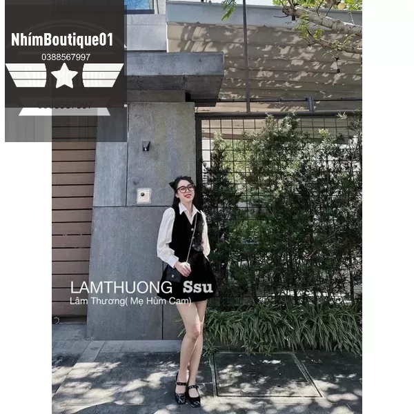 Set Áo sơ mi + Gile+Chân váy New Tag mới Hàng Đẹp