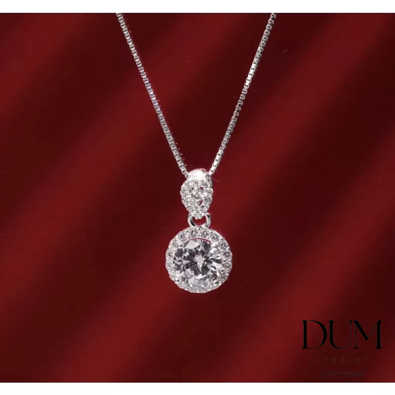 Dây chuyền Bạc ta hot trend Mặt đá lớn Vòng cổ nữ