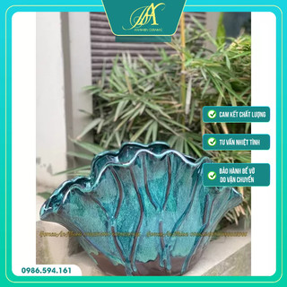 Bình hoa lá sen gốm sứ Bát Tràng - gốm sứ An Nhiên