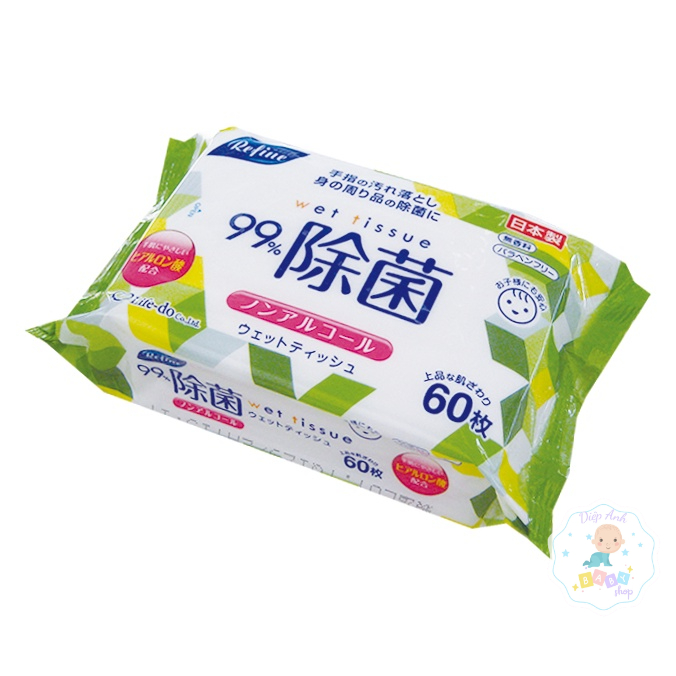 Giấy ướt không cồn Nhật Bản Life-do.Plus Refine loại 10 tờ/gói hoặc combo 3 gói x10 tờ hoặc loại 60 tờ/gói