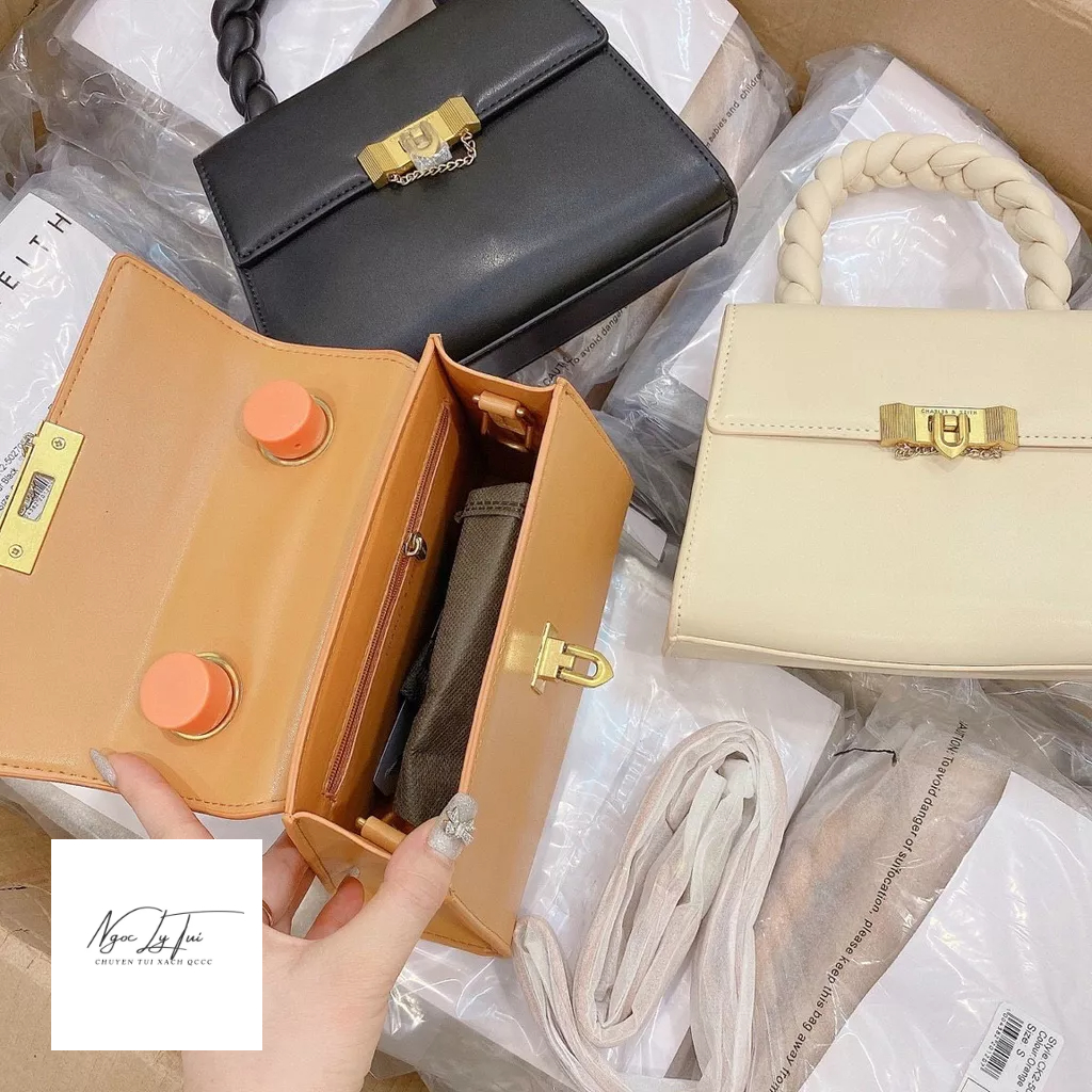 Túi CNK quai tết da trơn sz22 hàng chuẩn L1