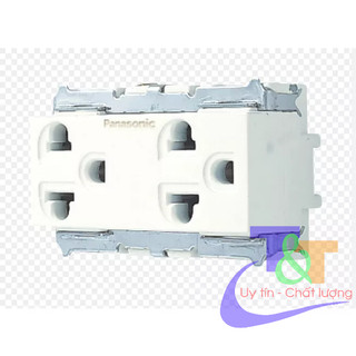 Ổ cắm đôi panasonic wng159237w full color có dây nối đất