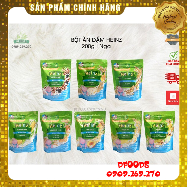 Bột ăn dặm Heinz Nga gói 180g đủ vị cho bé từ 4 tháng
