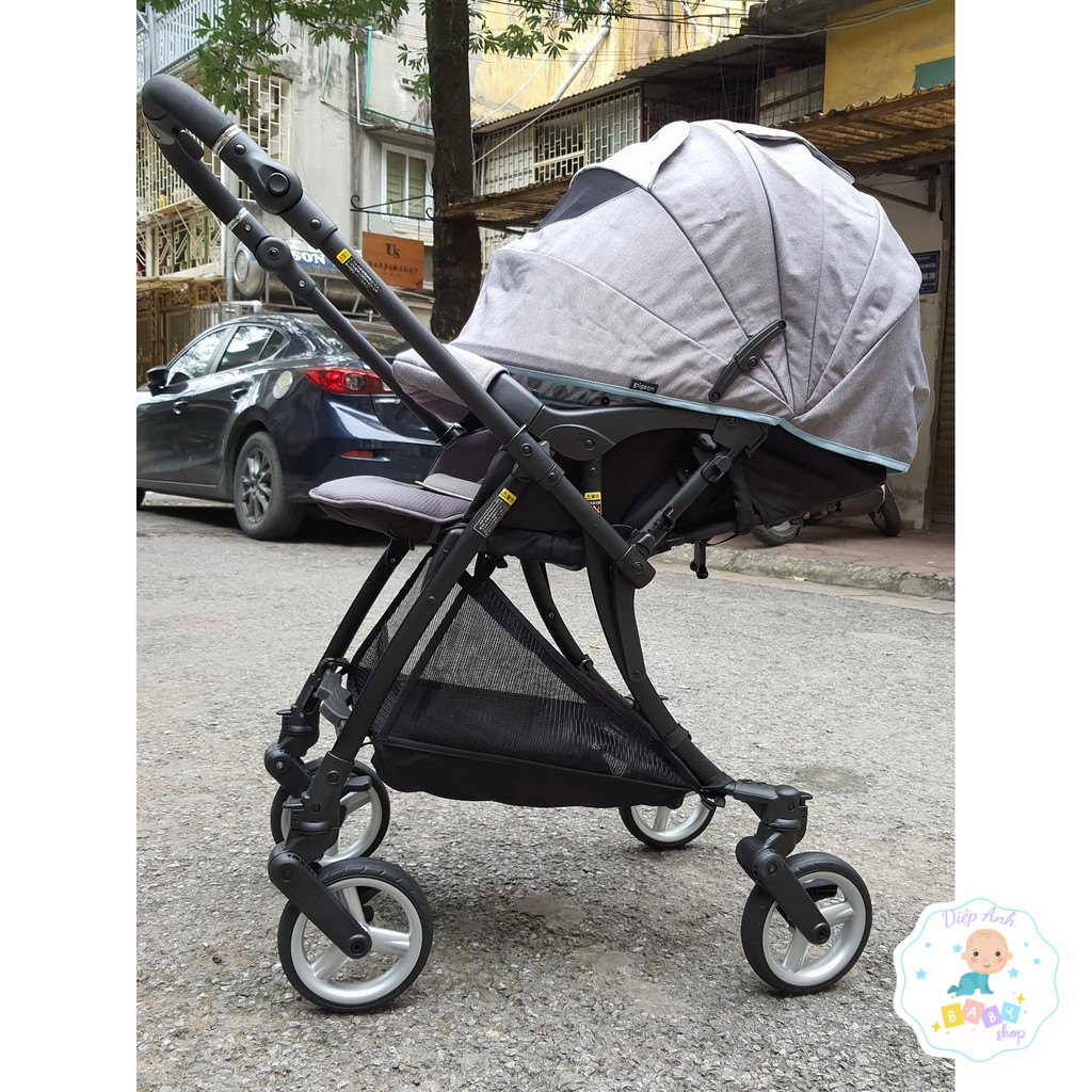 Thanh lý -Xe đẩy Pigeon Runfee Linon nội địa Nhật hai chiều dùng cho bé từ sơ sinh