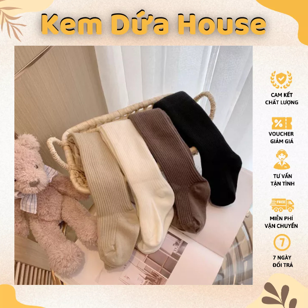 Quần Tất Lót Lông Hàn Quốc - Quần Giữ Ấm Chất Len Dày Dặn Phối Đồ Bao Xinh Cho Bé