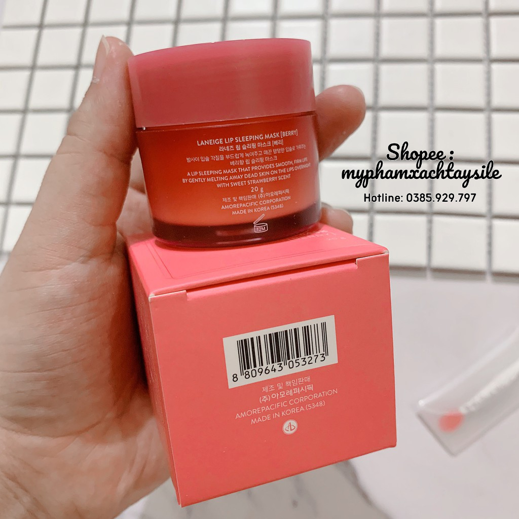MẪU MỚI - Mặt Nạ Ngủ Môi Laneige Lip Sleeping Mask Berry 20GR - Ủ MÔI LANEIGE