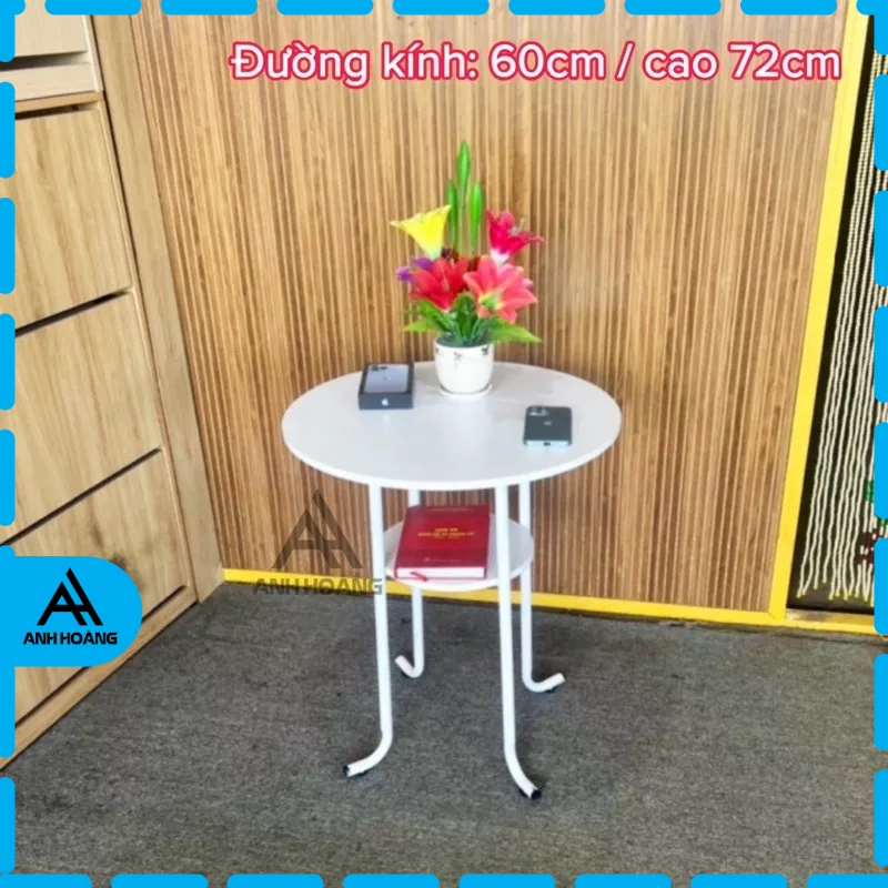 Bàn Tea Table Sofa 2 tầng hình tròn - hình elip cao cấp Mới - Ship toàn quốc