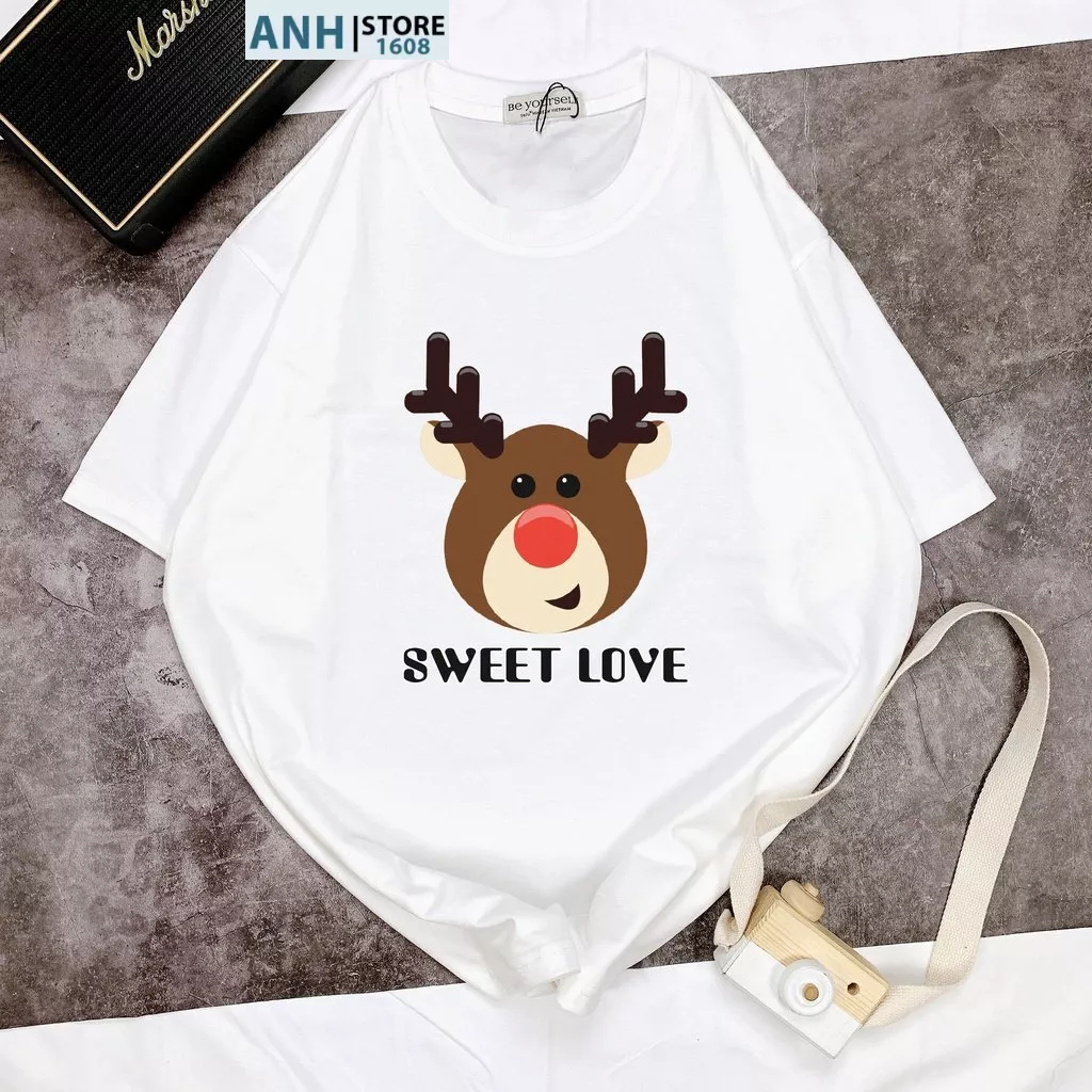 Áo thun nữ , áo thun nhóm họa tiết Noel tay ngắn ANHSTORE , áo thun in hình Noel