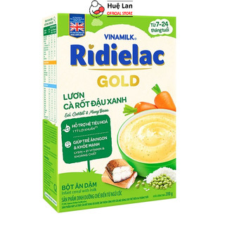 BỘT DINH DƯỠNG RIDIELAC GOLD LƯƠN CÀ RỐT ĐẬU XANH HỘP GIẤY 200G