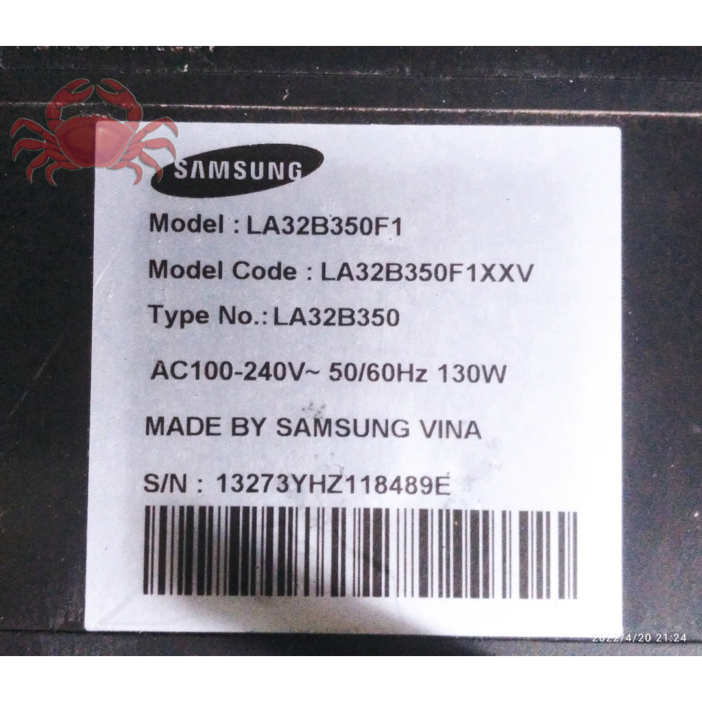 Bo mạch TV LCD Samsung LA32B350F1 tháo máy