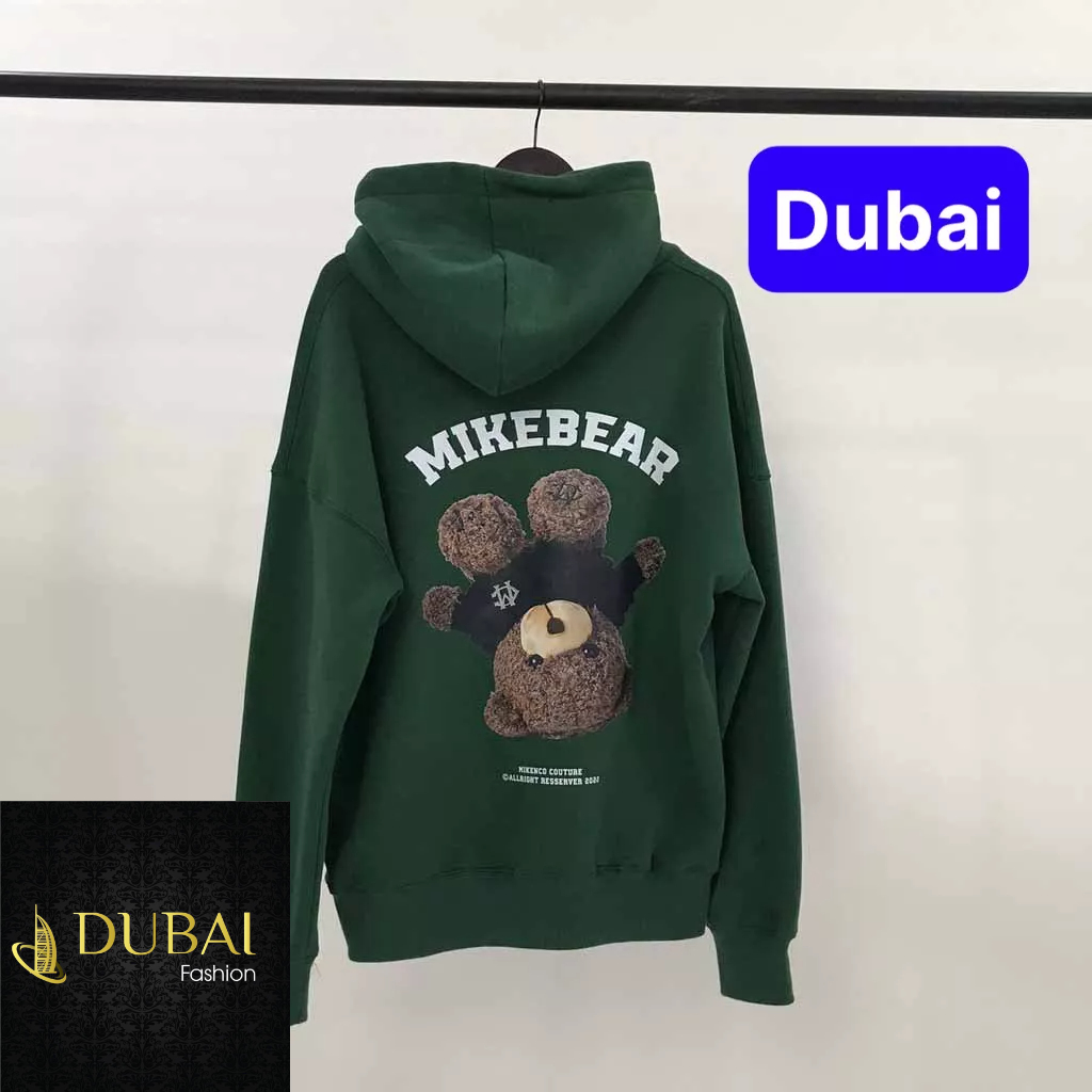ÁO KHOÁC HOODIE NAM NỮ CON GẤU NGƯỢC MIKEBEAR CHẤT NỈ DÀY PHOM FROM RỘNG CHỐNG LẠNH NẮNG, NÓNG ĐÔNG HÈ SÀNH ĐIỆU-DUBAI