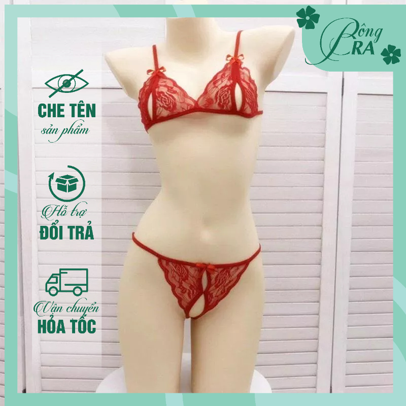 Set đồ lót nữ phối ren sexy,quần lọt khe xẻ đáy gợi cảm BÔNG BRA BL01