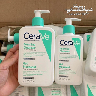 BẢN PHÁP / DA DẦU, MỤN - Sữa Rửa Mặt Cerave Foaming Cleanser 236ML, 473ML, 1L - SRM