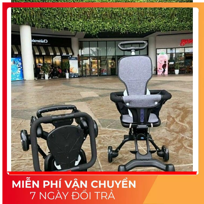 Xe đẩy gấp gọn đảo 2 chiều khoá bánh xe