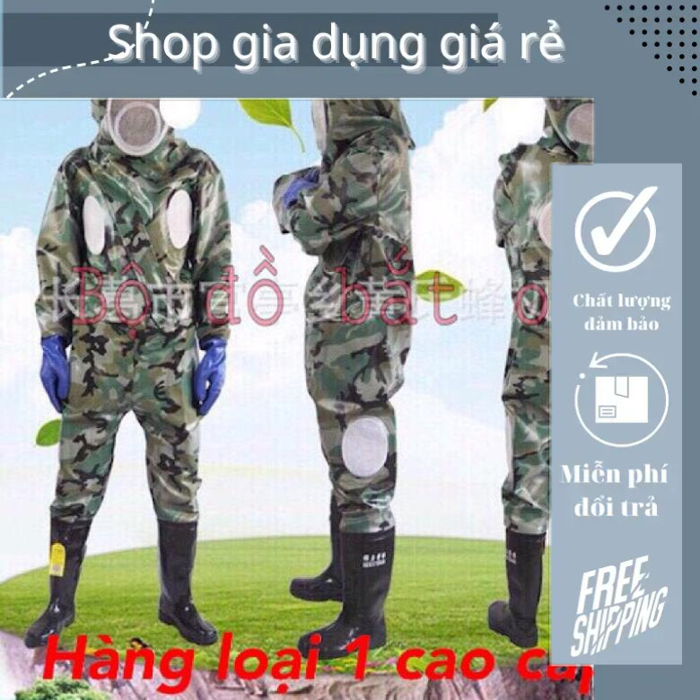 Bộ quần áo bắt ong rừng liền ủng và gang tay cao cấp[có sỉ]