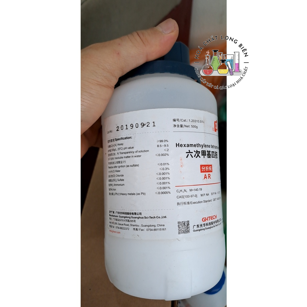 Hóa chất Hexamethylenetetramine         cas:100-97-0       500g